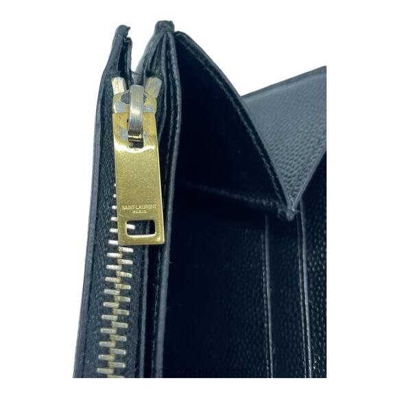 🔴 Saint Laurent Paris SLP Long Pebbled Wallet - Black - Picture 8 of 10